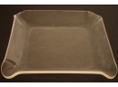 Mid Cenury Modern Square Lucite Serving Tray / Platter With Curved Corners