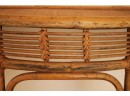 Vintage Curved Bamboo Console Table With Shelf