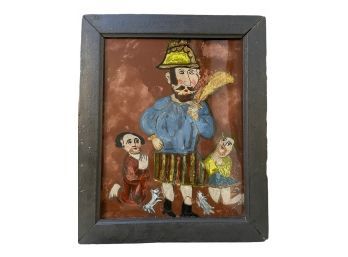 Vintage 1930s Outsider / Tramp Art Painting. 11' X 14'