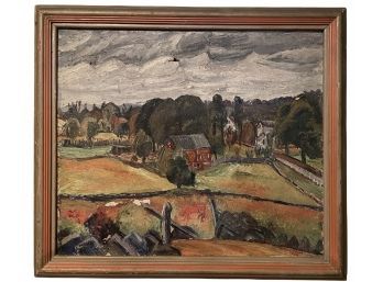 1934 Oil On Canvas 'Freeman's Farm' By Arthur Faber 32' X 28'