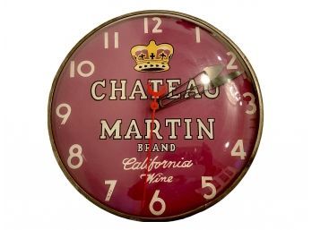 Rare Original Vintage ' Chateau Martin Wine' Light Up Electric Bar Clock