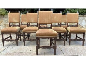 Eight Lillian August Upholstered Dining Room Side Chairs