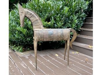 One Of A Kind Statuesque Metal Horse Sculpture