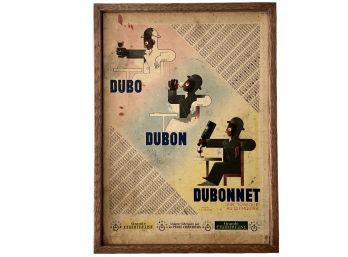 Rare 1920s  Dubonnet Framed Advertisment 11' X 15'
