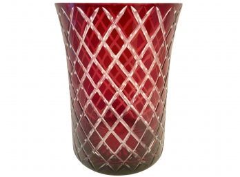 Tozai Home For Lilian August Hand Cut Ruby Vase