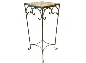 Metal Dragonfly Plant Stand / Side Table With Tile Mosaic Top