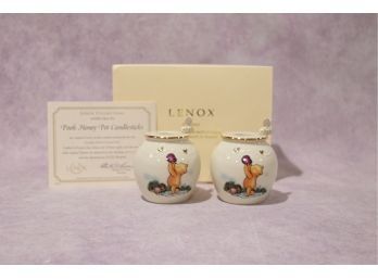 Lenox 'pooh Honey Pit Candle Sticks 2002 Dosney