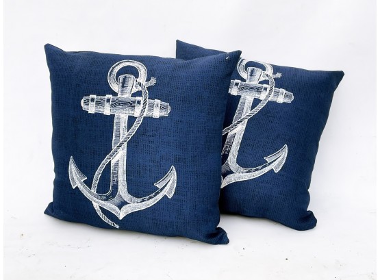 A Pair Of Nautical Themed Accent Pillows