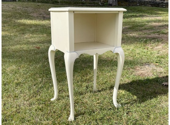 A Vintage White Painted Wood End Table Or Nightstand