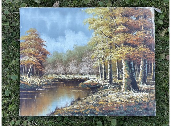 An Oil On Canvas Landscape Scene, Unframed, Signed Kingman