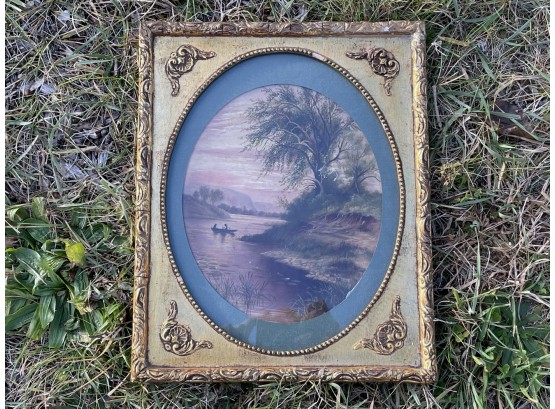 An Antique Oil On Board, Pastorale Scene Dated 1882 Initialed H.S.