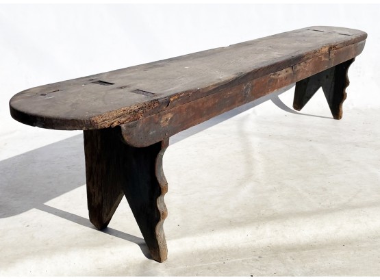 An Early 19th Century Primitive Pine Bench