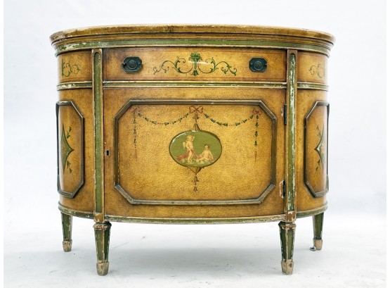 An Antique Adam Style Bow Front Commode