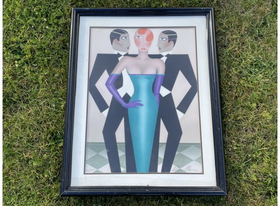 A 1980's Deco Revival Print, Artist Signed And Numbered, Robin ?