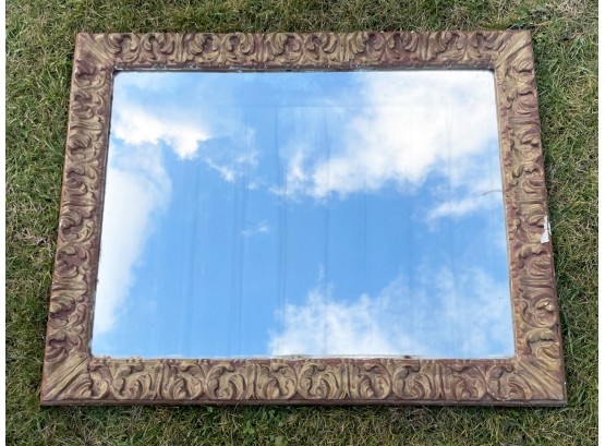 A Large Mirror In Gilt Wood Frame