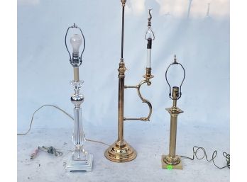 Vintage Brass And Glass Lamps