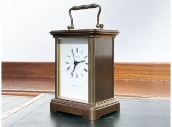 A Tiffany & Company Brass Desk Clock