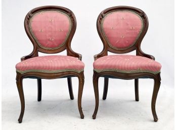 A Pair Of Victorian Balloon Back Parlor Chairs