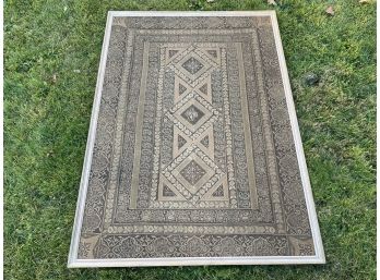 A Large Antique Framed Woven Panel