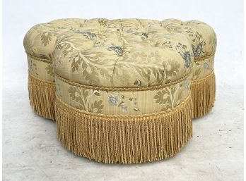A Custom Tufted Upholstered Clover Form Ottoman