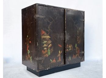 An Art Deco Hand Painted Chinese Lacquerware Bar Or Console