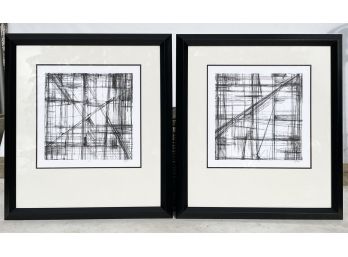 A Pair Of Abstract Modern Art Prints, Signed And Numbered