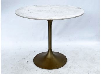 A Modern Marble Top Saarinen Style Bistro Table