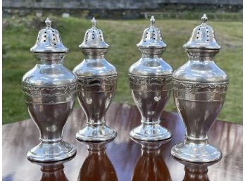 A Collection Of Antique Sterling Silver Salt & Pepper Shakers