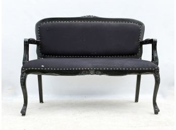 A Vintage Louis XV Style Upholstered Bench With Nailhead Trim