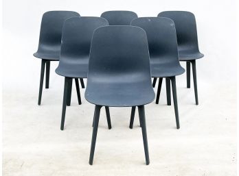 A Set Of 6 Vintage Modern Recycled Plastic Side Chairs