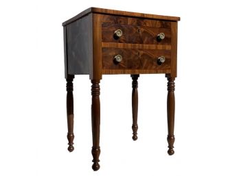 A 19th Century Mahogany And Burl Wood Side Table