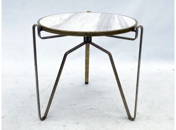 A Modern Marble And Brass Cocktail Table