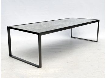 A Modern Smoked Glass And Brass Coffee Table By Mitchell Gold & Bob WIlliams