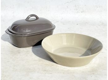 A Pampered Chef Deep Covered Baker And Serving Bowl
