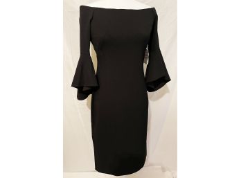 Chelsea 28 Nordstrom Black Bell Sleeve Off Shoulder Dress - Size 4 - New With Tags