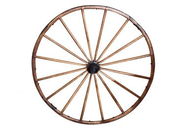 Authentic Antique 16 Spoke Wooden Carriage / Wagon / Buggy Wheel With Cast Iron Hub #2