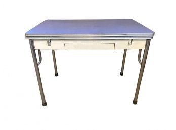 Vintage Mid-century Retro Chrome And Laminate Extendable Dining Table
