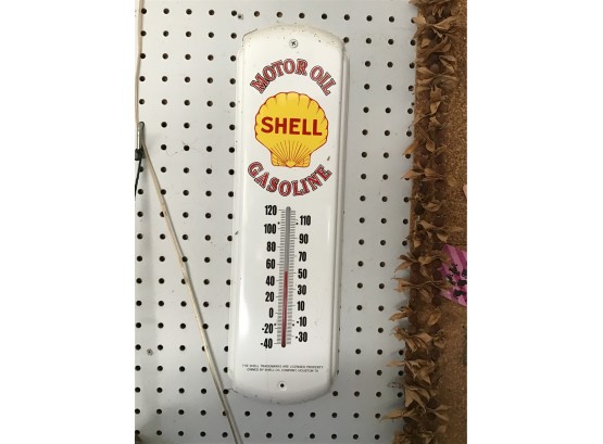 Shell Motor Oil Gasoline Wall Hanging Thermometer