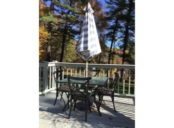 Patio Table And Chair Lot With Umbrella