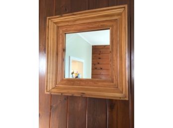 Thick Wooden Framed Squared Mirror