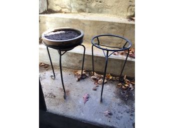 Iron Planter Stands Lot Of 2