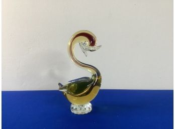 Venetian Glass Swan Paper Weight From Venice