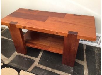Solid Wood Bench With Storage Shelf