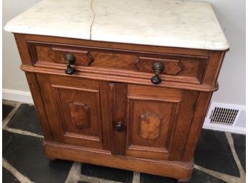 Solid Wood Storage Cabinet With Marble Counter Top