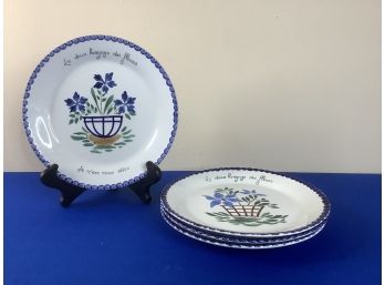 HBCM MONTFREAU Blue Flower Plates