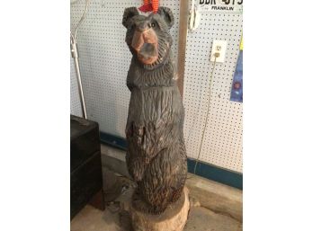 Tall Carved Wooden Bear