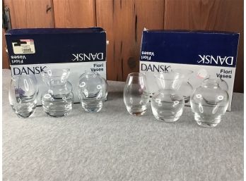 Dansk Clear Vases Set Of 6