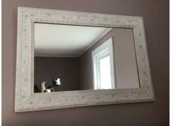 Rectangular Light Colored Framed Mirror