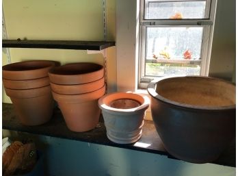 Clay Planter Lot Of 8