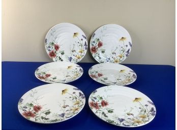 Pier 1 Ironstone Floral Plate Set Of 6